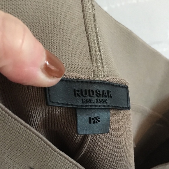 Rudsak Column knit Skirt Taupe beige brown Viscose Nylon Stretch Lightweight S - Picture 9 of 15